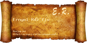 Ernyei Ráfis névjegykártya
